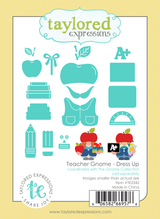 Graphic of Teacher Gnome - Dress Up steel die cut outs for paper crafting.