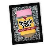 Handmade greeting card of a pencil with a heart on it and thank you, you make a difference sentiments on it.