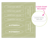 Love to Label Sticker Sheet for Honeydew Melon, a green color with a clear stamp included and sticker labels for papercrafting.