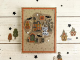 Handmade greeting card with haunted house on it, graveyard, and pumpkins with boo to you sentiment on it.