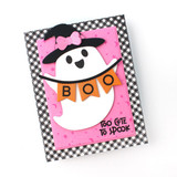 Handmade greeting card with a ghost on it and boo sentiment and too cute to spook sentiment on it. Handmade greeting card with a ghost on it and boo sentiment and too cute to spook sentiment on it.