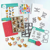 Image of  Raise the Woof Product Bundle which includes stamps, envelope seals, steel dies, and insider panels for papercrafting.