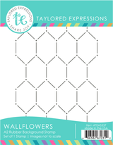 Graphic of Wallflowers A2 Rubber Background Stamp that creates wall geometric shaped pattern for papercrafting.