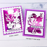 Two handmade greeting cards with flowers on both of them with one having so grateful for you sentiment on it and the other having thanks for all you do sentiment on it. Two handmade greeting cards with flowers on both of them with one having so grateful for you sentiment on it and the other having thanks for all you do sentiment on it.
