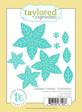 Graphic of Garden Variety - Poinsettia which includes steel die of poinsettia and leaves for papercrafting.