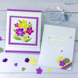 Handmade calendar with flowers on it with an insider panel with sentiments on it next to the calendar.