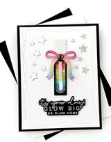 Handmade greeting card with lip gloss on it and it's your day! Glow big or glow home sentiment on it.