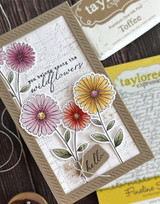 Handmade greeting card with flowers on it and you belong among the wildflowers sentiment on it.