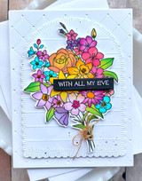 Handmade greeting card with flowers on it with all my love sentiment on it.