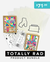 Graphic of Totally Rad Product Bundle for $71 which includes dies, foil it's, and a layering stencil.