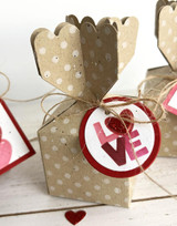 Handmade gift box with a love tag on it.