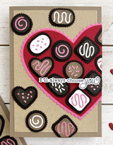Handmade greeting card with a heart on it and chocolates with I'll always choose you sentiment on it.