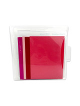 Image of 6x6 Fancy Folio with cardstock inside it that is used for storing papercrafting materials.