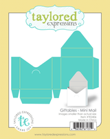 Graphic of Giftables - Mini Mail Die Set which includes die to make mini mail for papercrafting.