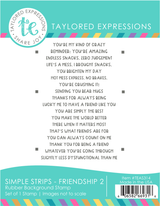Graphic of Simple Strips Stamp - Friendship 2 which includes sentiments for stamping for papercrafting.