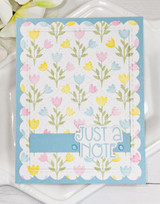 Handmade greeting card with flowers on it and just a note sentiment on it.