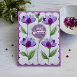 Handmade greeting card with flowers on it and just a note sentiment on it.