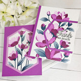 Two handmade greeting cards with flowers on each and one with thanks so much sentiment on it.