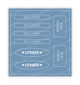 Graphic of Love to Label Sticker Sheet - Bleu Cheese which is a blue color.