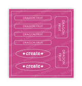 Graphic of Love to Label Sticker Sheet - Dragon Fruit which is a pink color.