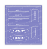 Graphic of Love to Label Sticker Sheet - Dried Fig which is a purple color.