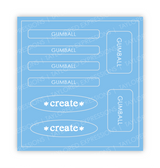 Graphic of Love to Label Sticker Sheet - Gumball which is a blue color.