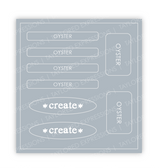 Graphic of Love to Label Sticker Sheet - Oyster which is a gray color.