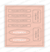 Graphic of Love to Label Sticker Sheet - Peaches ‘n Cream which is a pink color.