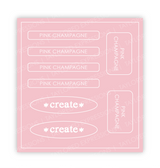 Graphic of Love to Label Sticker Sheet - Pink Champagne which is a pink color.