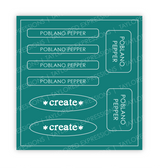 Graphic of Love to Label Sticker Sheet - Poblano Pepper which is a green, teal color.