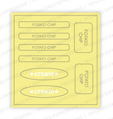 Graphic of Love to Label Sticker Sheet - Potato Chip which is a yellow color.