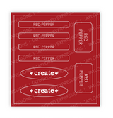 Graphic of Love to Label Sticker Sheet - Red Pepper which is a red color.