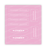 Graphic of Love to Label Sticker Sheet - Strawberry Milkshake which is a pink color.