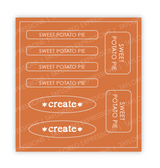 Graphic of Love to Label Sticker Sheet - Sweet Potato Pie which is an orange color.