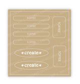 Graphic of Love to Label Sticker Sheet - Toffee which is a light brown color.
