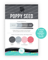 Graphic of Palette Playbook - Poppy Seed which is a gray color.