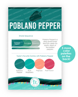 Graphic of Palette Playbook - Poblano Pepper which is a teal, green color.