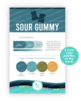Graphic of Palette Playbook - Sour Gummy which is a blue color.