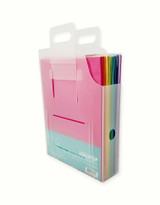 Image of Handle-Its 8.5x11 folder with paper crafting materials inside it.