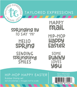 Graphic of Hip-Hop Happy Easter Stamp Set which includes easter sentiments for papercrafting.