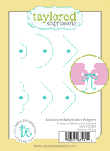 Graphic of Boutique Bellyband Edgers Die Set which creates edged tags for papercrafting.