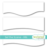 Graphic of Set the Scene - Hills Stencil Strips which are strips that create rolling hills.