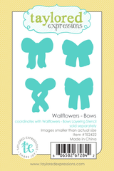 Graphic of Wallflower - Bows Dies which creates bows for papercrafting.