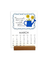 Handmade calendar with a bible verse on it and flowers on it.