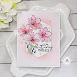 Handmade greeting card with flowers on it and birthday wishes sentiment on it.