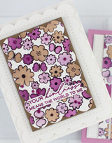 Handmade greeting card with flowers on it and your kindness means the world to me sentiment on it.