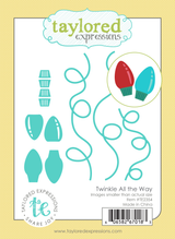 Graphic of Twinkle All the Way die set that cuts out light bulbs for papercrafting.