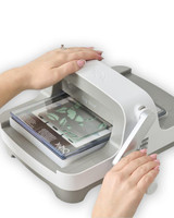 Up close image of Sizzix Big Shot Die Cutting Machine from side angle.