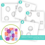 Graphic of Balloon Palette Layering Stencil which is used to create balloons for papercrafting.