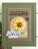 Handmade greeting card with sunflower on it and if friends were flowers, I'd pick you sentiment on it.